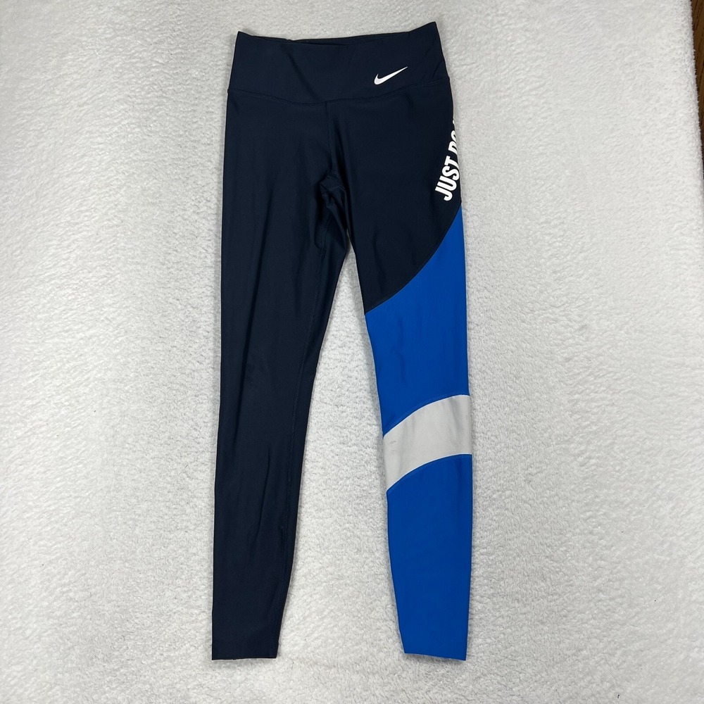 Nike Power Victory Womens Tight Training Small Blue Just Do It (24.5x28) Legging